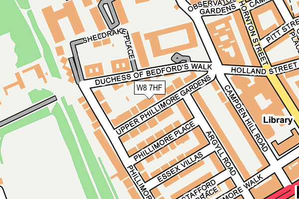 W8 7HF map - OS OpenMap – Local (Ordnance Survey)