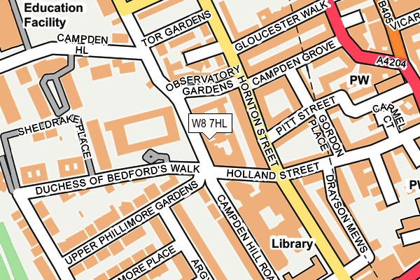 W8 7HL map - OS OpenMap – Local (Ordnance Survey)