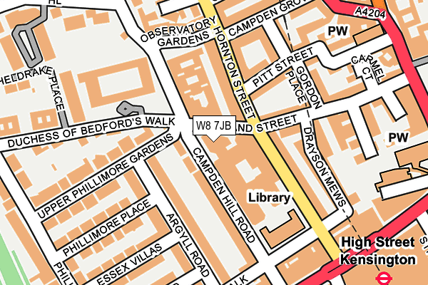 W8 7JB map - OS OpenMap – Local (Ordnance Survey)