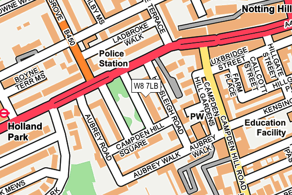 W8 7LB map - OS OpenMap – Local (Ordnance Survey)