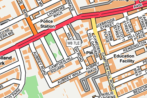 W8 7LE map - OS OpenMap – Local (Ordnance Survey)