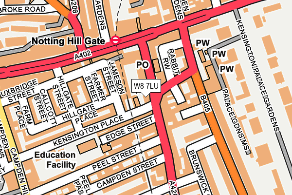 W8 7LU map - OS OpenMap – Local (Ordnance Survey)