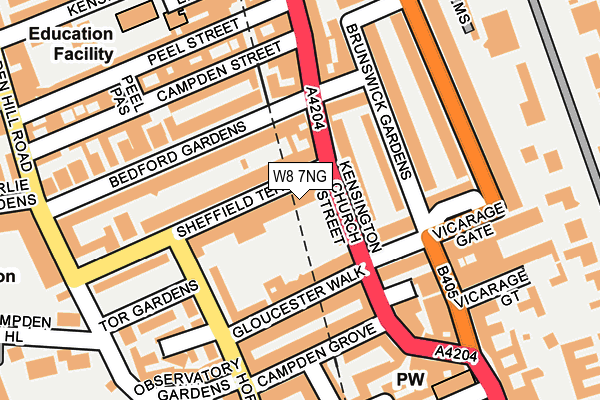 W8 7NG map - OS OpenMap – Local (Ordnance Survey)