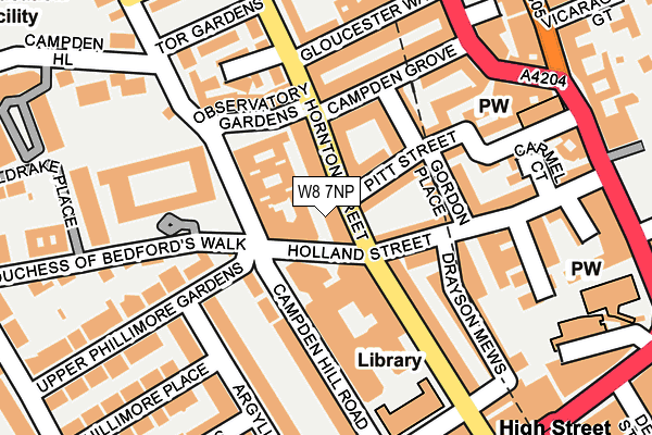 W8 7NP map - OS OpenMap – Local (Ordnance Survey)