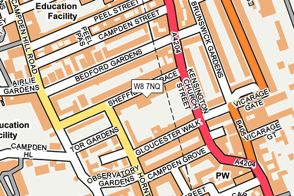 W8 7NQ map - OS OpenMap – Local (Ordnance Survey)