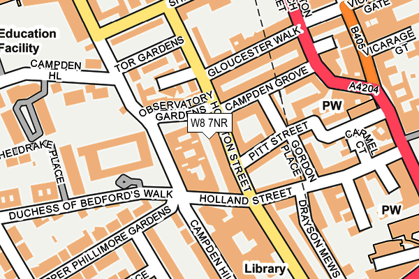 W8 7NR map - OS OpenMap – Local (Ordnance Survey)