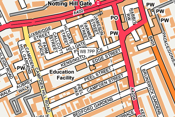 W8 7PP map - OS OpenMap – Local (Ordnance Survey)