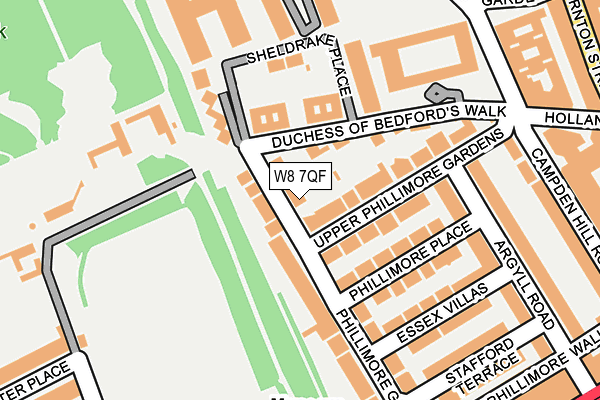 W8 7QF map - OS OpenMap – Local (Ordnance Survey)