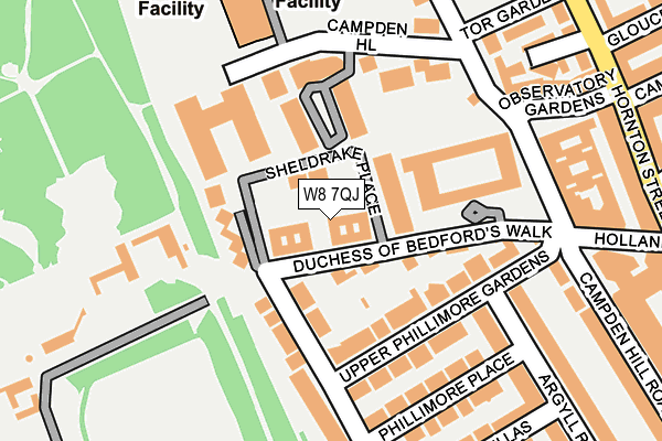 W8 7QJ map - OS OpenMap – Local (Ordnance Survey)