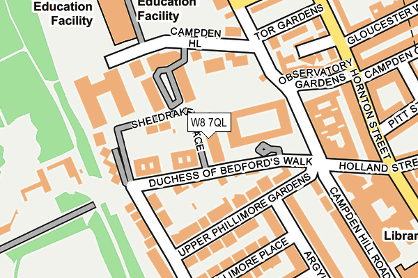 W8 7QL map - OS OpenMap – Local (Ordnance Survey)