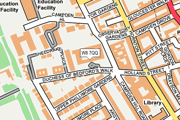 W8 7QQ map - OS OpenMap – Local (Ordnance Survey)