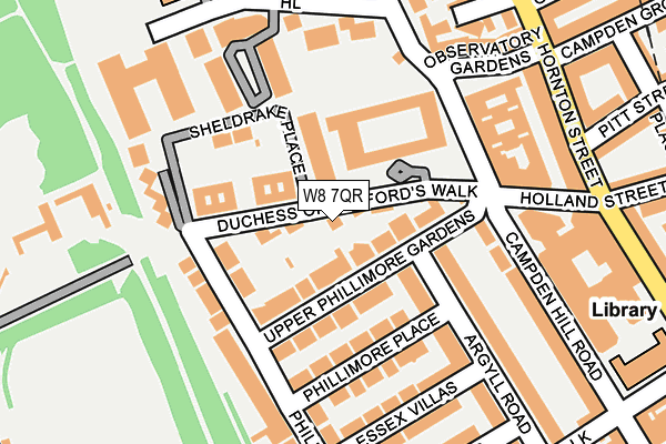 W8 7QR map - OS OpenMap – Local (Ordnance Survey)
