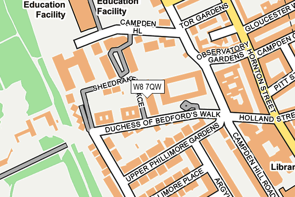 W8 7QW map - OS OpenMap – Local (Ordnance Survey)