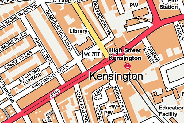 W8 7RT map - OS OpenMap – Local (Ordnance Survey)