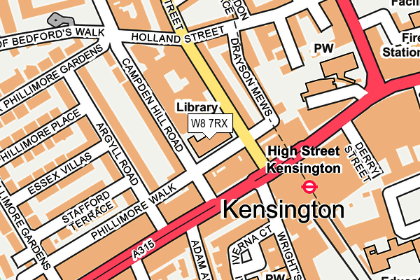 W8 7RX map - OS OpenMap – Local (Ordnance Survey)