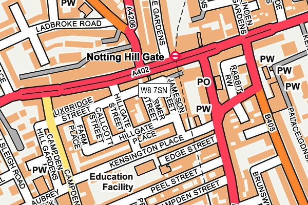 W8 7SN map - OS OpenMap – Local (Ordnance Survey)