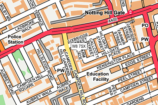 W8 7SX map - OS OpenMap – Local (Ordnance Survey)