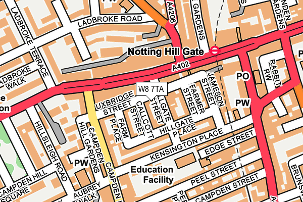 W8 7TA map - OS OpenMap – Local (Ordnance Survey)