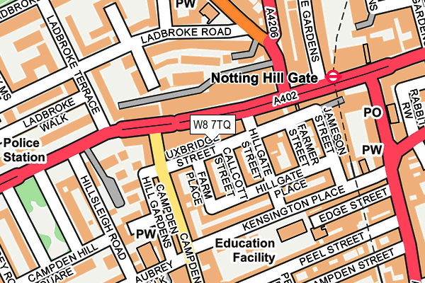 W8 7TQ map - OS OpenMap – Local (Ordnance Survey)