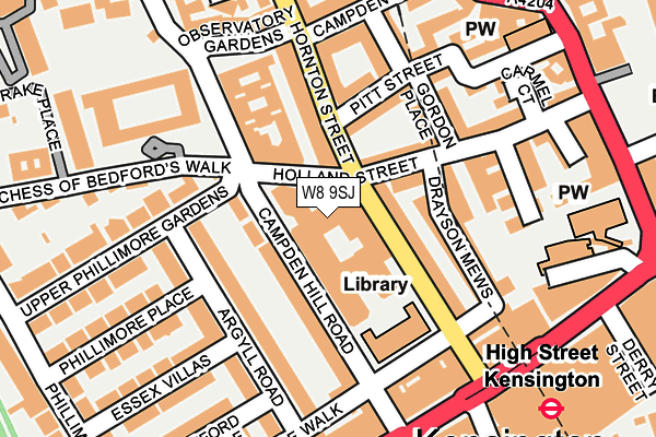 W8 9SJ map - OS OpenMap – Local (Ordnance Survey)