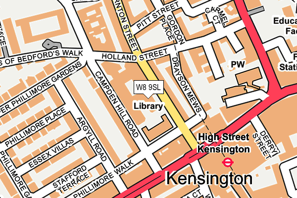 W8 9SL map - OS OpenMap – Local (Ordnance Survey)