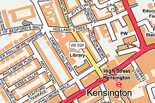 W8 9SP map - OS OpenMap – Local (Ordnance Survey)