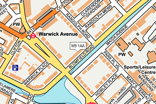 W9 1AA map - OS OpenMap – Local (Ordnance Survey)