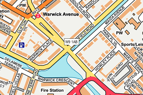W9 1AB map - OS OpenMap – Local (Ordnance Survey)