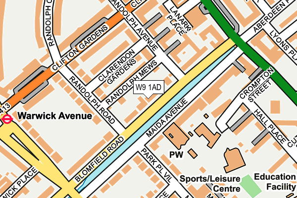 W9 1AD map - OS OpenMap – Local (Ordnance Survey)