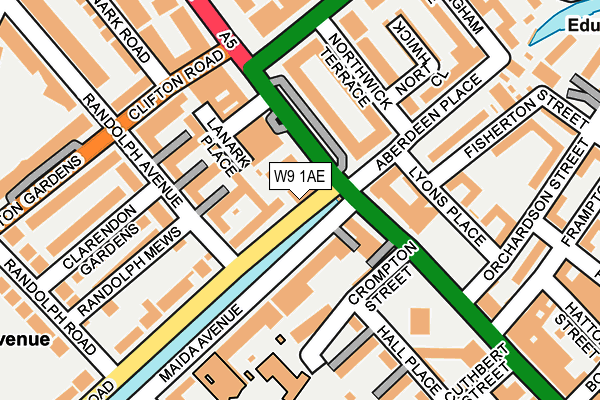 W9 1AE map - OS OpenMap – Local (Ordnance Survey)