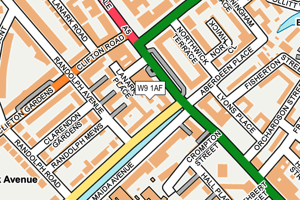 W9 1AF map - OS OpenMap – Local (Ordnance Survey)