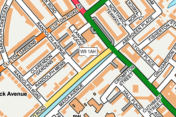 W9 1AH map - OS OpenMap – Local (Ordnance Survey)