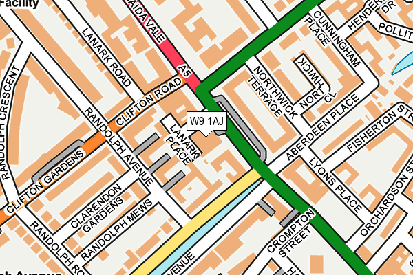 W9 1AJ map - OS OpenMap – Local (Ordnance Survey)