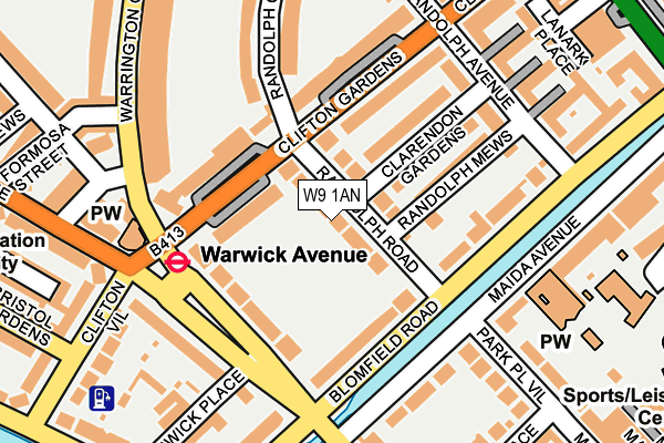 W9 1AN map - OS OpenMap – Local (Ordnance Survey)