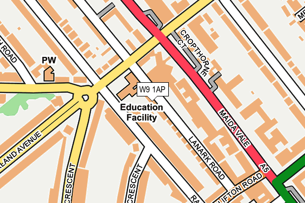 W9 1AP map - OS OpenMap – Local (Ordnance Survey)