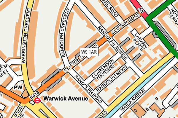 W9 1AR map - OS OpenMap – Local (Ordnance Survey)