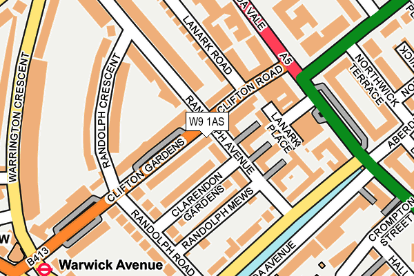 W9 1AS map - OS OpenMap – Local (Ordnance Survey)