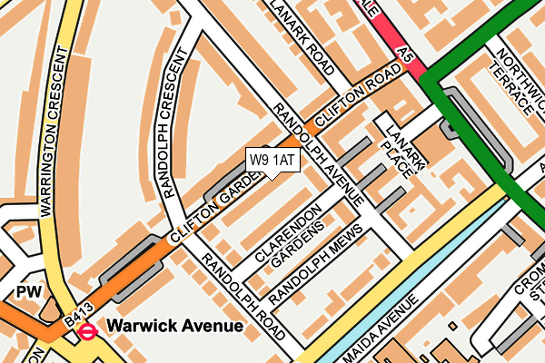 W9 1AT map - OS OpenMap – Local (Ordnance Survey)