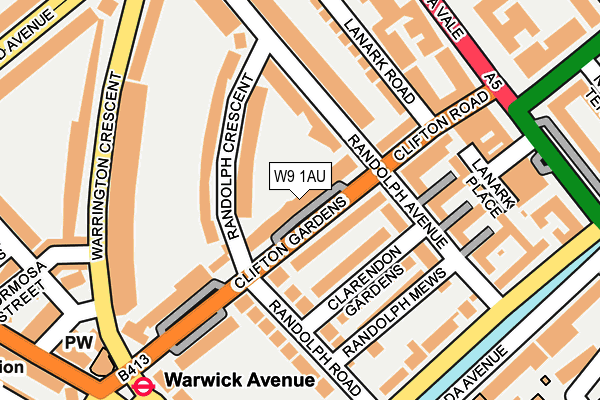 W9 1AU map - OS OpenMap – Local (Ordnance Survey)