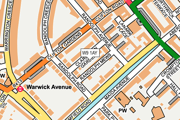 W9 1AY map - OS OpenMap – Local (Ordnance Survey)