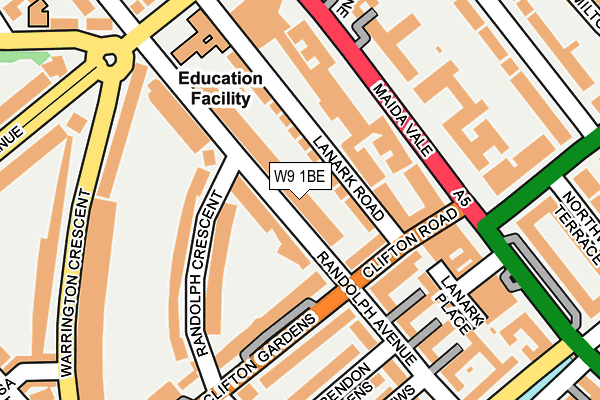 W9 1BE map - OS OpenMap – Local (Ordnance Survey)