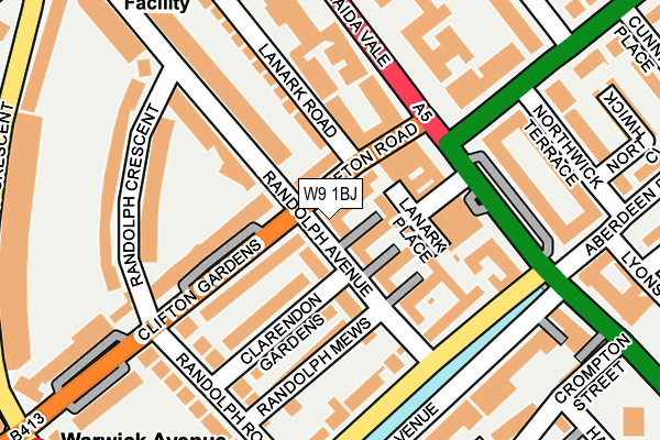 W9 1BJ map - OS OpenMap – Local (Ordnance Survey)