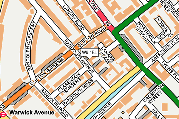 W9 1BL map - OS OpenMap – Local (Ordnance Survey)