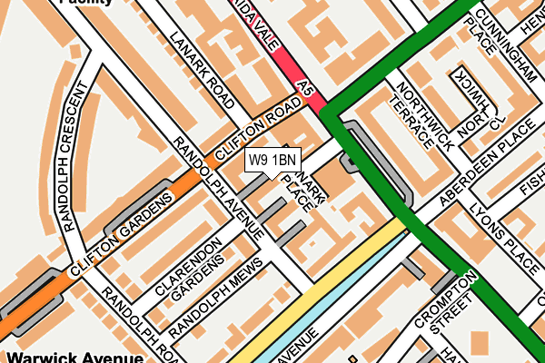 W9 1BN map - OS OpenMap – Local (Ordnance Survey)