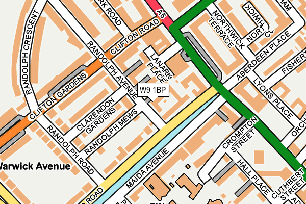 W9 1BP map - OS OpenMap – Local (Ordnance Survey)