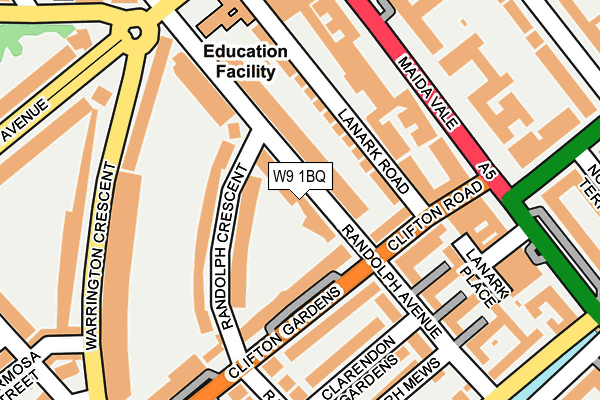 W9 1BQ map - OS OpenMap – Local (Ordnance Survey)