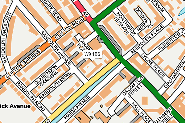 W9 1BS map - OS OpenMap – Local (Ordnance Survey)
