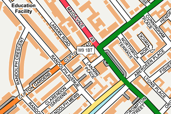 W9 1BT map - OS OpenMap – Local (Ordnance Survey)