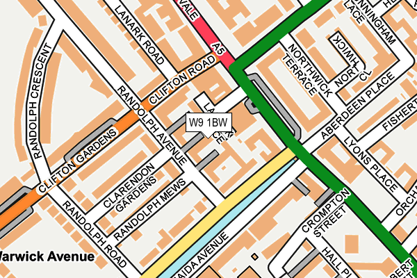 W9 1BW map - OS OpenMap – Local (Ordnance Survey)