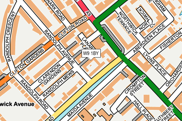 W9 1BY map - OS OpenMap – Local (Ordnance Survey)